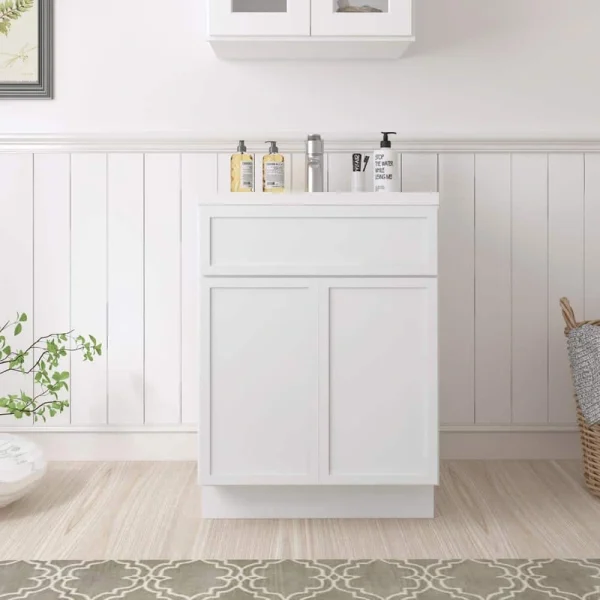 Vanity Art 24 in. W x 21 in. D x 32.5 in. H 2-Doors Bath Vanity Cabinet without Top in White