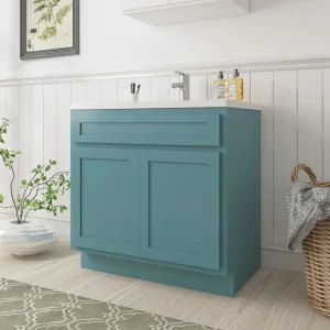 Vanity Art 33 in. W x 21 in. D x 32.5 in. H 2-Doors Bath Vanity Cabinet Only in Sea Green