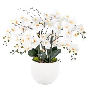 Vanity Art 36.22 in. H Artificial Phalaenopsis Orchids Floral Arrangement in Pot T726947576
