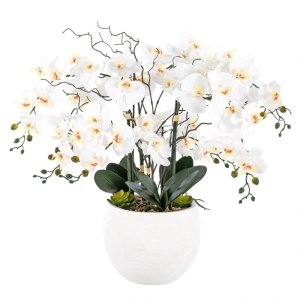 Vanity Art 36.22 in. H Artificial Phalaenopsis Orchids Floral Arrangement in Pot T726947576