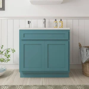 Vanity Art 36 in. W x 21 in. D x 32.5 in. H 2-Doors Bath Vanity Cabinet Only in Sea Green