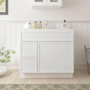 Vanity Art 36 in. W x 21 in. D x 32.5 in. H 2-Left-Drawers Bath Vanity Cabinet without Top in White