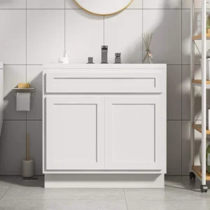 Vanity Art 39 in. W x 21 in. D x 32.5 in. H 2-Doors Bath Vanity Cabinet Only in White