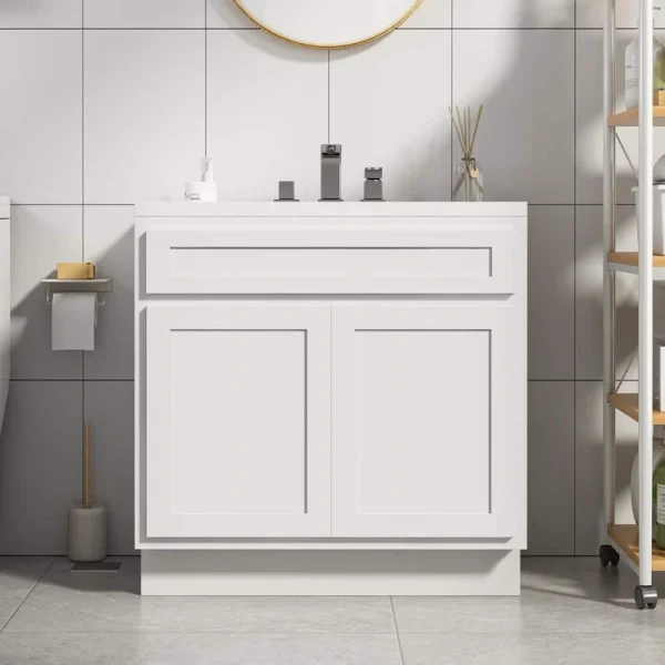 Vanity Art 39 in. W x 21 in. D x 32.5 in. H 2-Doors Bath Vanity Cabinet Only in White