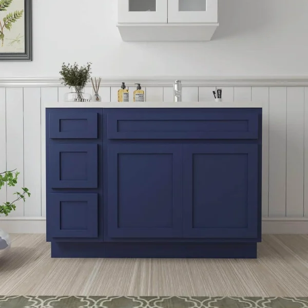 Vanity Art 42 in. W x 21 in. D x 32.5 in. H Bath Vanity Cabinet without Top in Blue T726947582