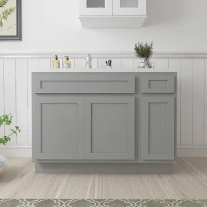 Vanity Art 42 in. W x 21 in. D x 32.5 in. H Bath Vanity Cabinet without Top in Gray