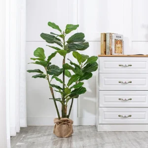 Vanity Art 47 .24 in. H Artificial Fiddle Leaf Fig Tree in Pot (Set of 2)