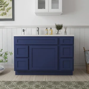 Vanity Art 48 in. W x 21 in. D x 32.5 in. H Bath Vanity Cabinet without Top in Blue T726947584