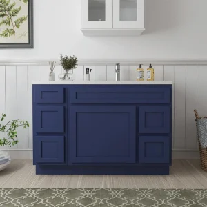 Vanity Art 48 in. W x 21 in. D x 32.5 in. H Bath Vanity Cabinet without Top in Blue T726947585