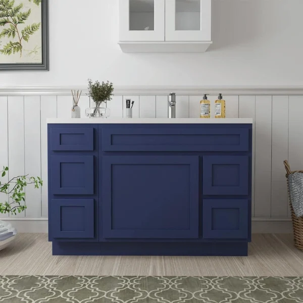 Vanity Art 48 in. W x 21 in. D x 32.5 in. H Bath Vanity Cabinet without Top in Blue T726947585