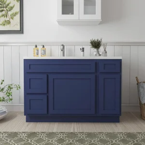 Vanity Art 48 in. W x 21 in. D x 32.5 in. H Bath Vanity Cabinet without Top in Blue T726947588