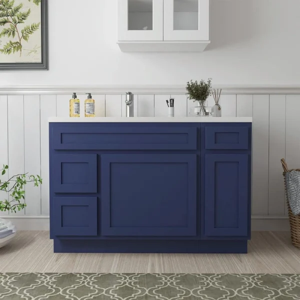 Vanity Art 48 in. W x 21 in. D x 32.5 in. H Bath Vanity Cabinet without Top in Blue T726947588