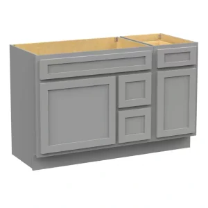 Vanity Art 51 in. W x 21 in. D x 32.5 in. H Bath Vanity Cabinet without Top in Gray T726947884