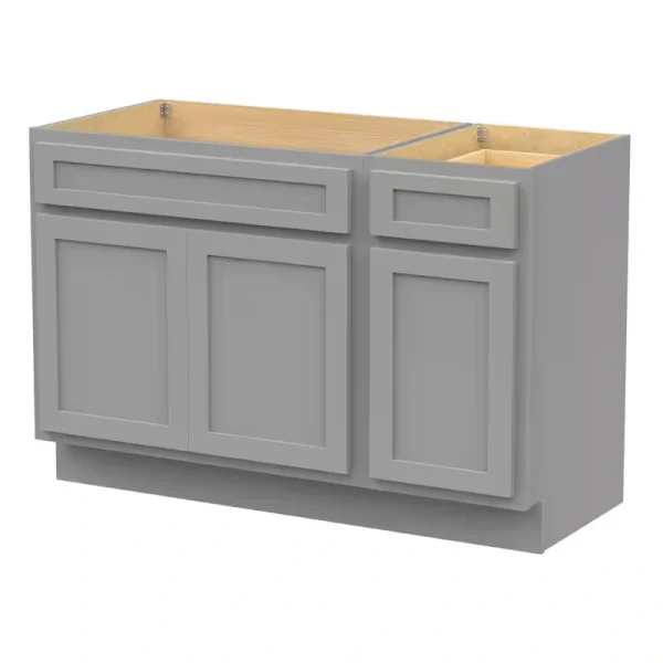 Vanity Art 51 in. W x 21 in. D x 32.5 in. H Bath Vanity Cabinet without Top in Gray T726947901