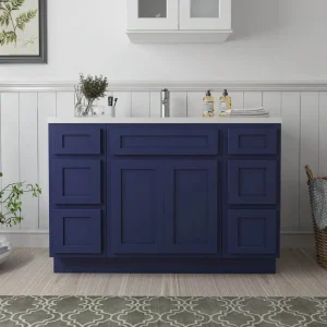 Vanity Art 54 in. W x 21 in. D x 32.5 in. H Bath Vanity Cabinet without Top in Blue T726947594