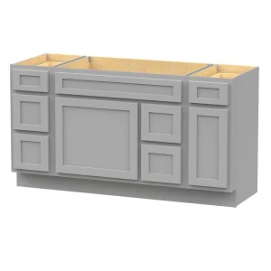 Vanity Art 60 in. W x 21 in. D x 32.5 in. H Bath Vanity Cabinet without Top in Gray T726947941