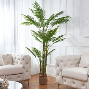 Vanity Art 85 .04 in H Artificial Palm Plant in Planter (Set of 2)