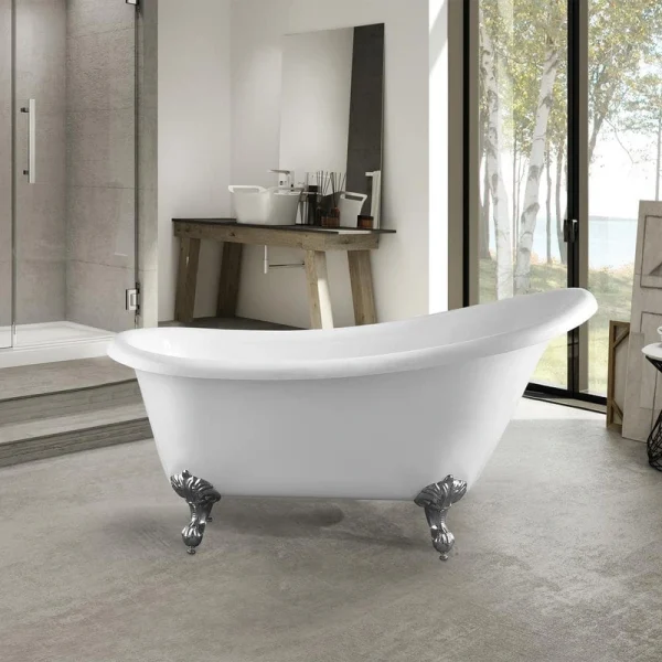 Vanity Art Toulouse 67 in. Acrylic Clawfoot Freestanding Bathtub in White