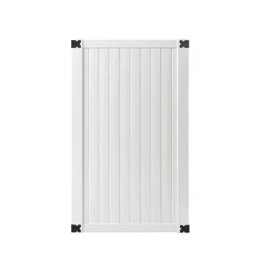 Veranda 3-1/2 ft. W x 6 ft. H White Vinyl Somerset Vinyl Privacy Fence Gate