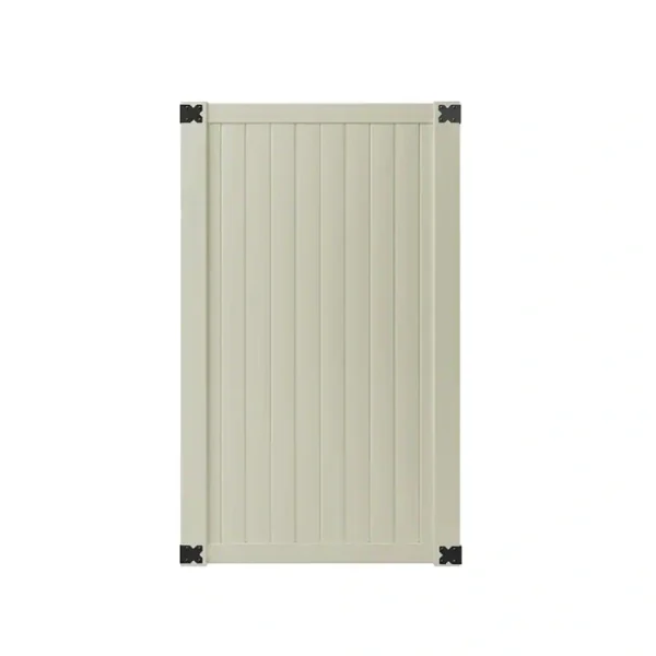 Veranda 3-1/2 ft. x 6 ft. Tan Vinyl Somerset Privacy Fence Gate