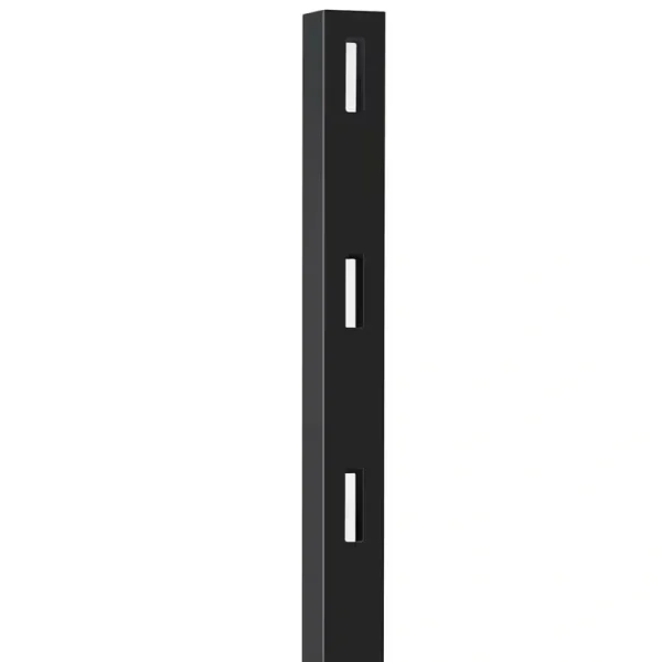 Veranda 5 in. x 5 in. x 7 ft. Black Vinyl Ranch 3-Rail Line Post