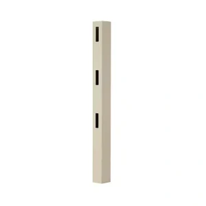 Veranda 5 in. x 5 in. x 7 ft. Tan Vinyl Ranch 3-Rail Fence End Post