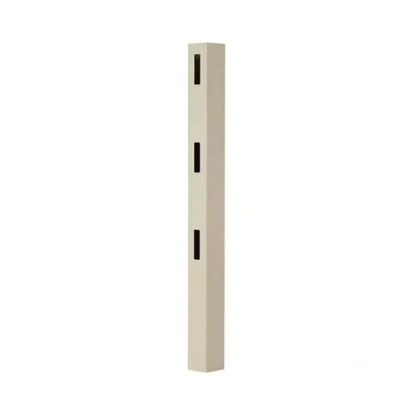 Veranda 5 in. x 5 in. x 7 ft. Tan Vinyl Ranch 3-Rail Fence End Post