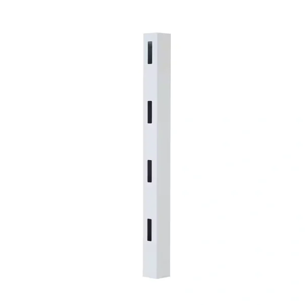 Veranda 5 in. x 5 in. x 8 ft. Vinyl White Ranch 4-Rail End Fence Post