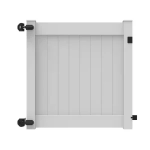 Veranda Linden 5 ft. W x 5 ft. H White Vinyl Un-Assembled Fence Gate