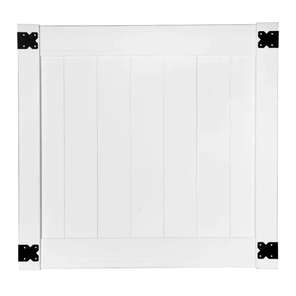 Veranda Pro Series 4 ft. W x 4 ft. H White Vinyl Woodbridge Privacy Fence Gate