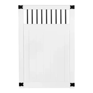 Veranda Pro Series 4 ft. W x 6 ft. H White Vinyl Woodbridge Baluster Top Privacy Fence Gate