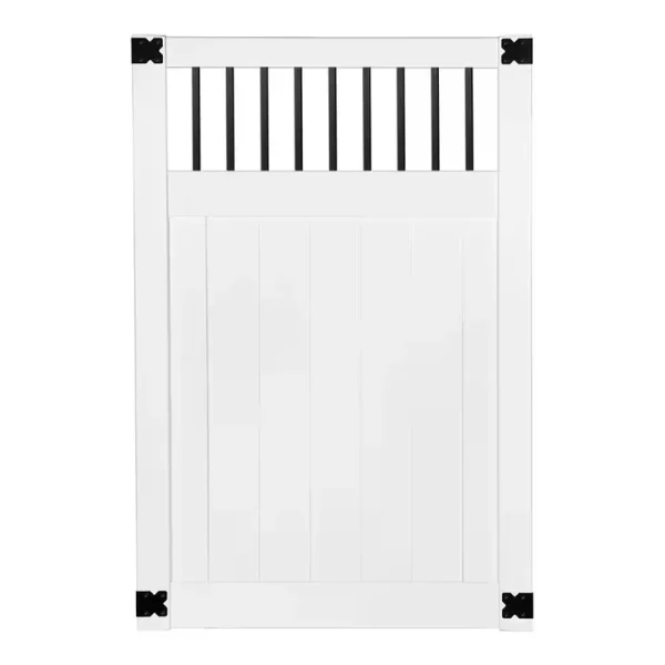 Veranda Pro Series 4 ft. W x 6 ft. H White Vinyl Woodbridge Baluster Top Privacy Fence Gate