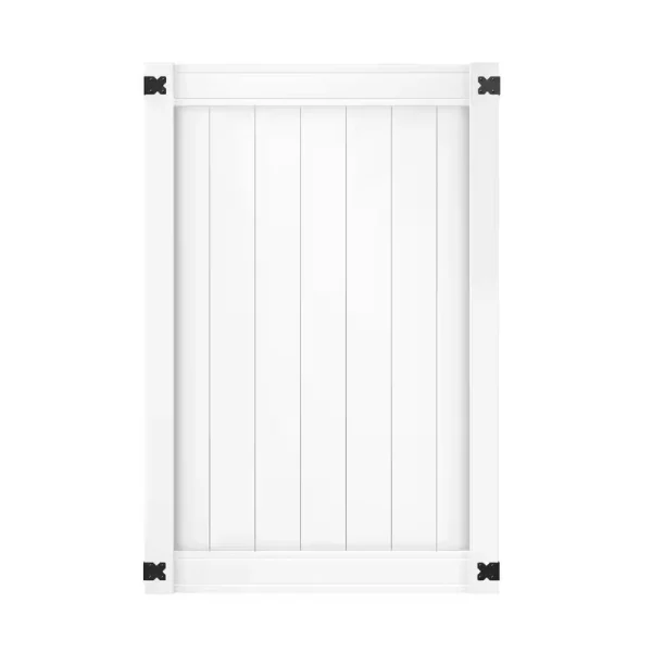 Veranda Pro Series 4 ft. W x 6 ft. H White Vinyl Woodbridge Privacy Fence Gate