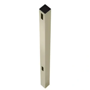 Veranda Pro Series 5 in. x 5 in. x 8 ft. Tan Vinyl Woodbridge Routed End Fence Post