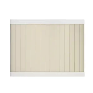Veranda Pro-Series 6 ft. H x 8 ft. W White/Tan Vinyl Woodbridge Privacy Unassembled Fence Panel
