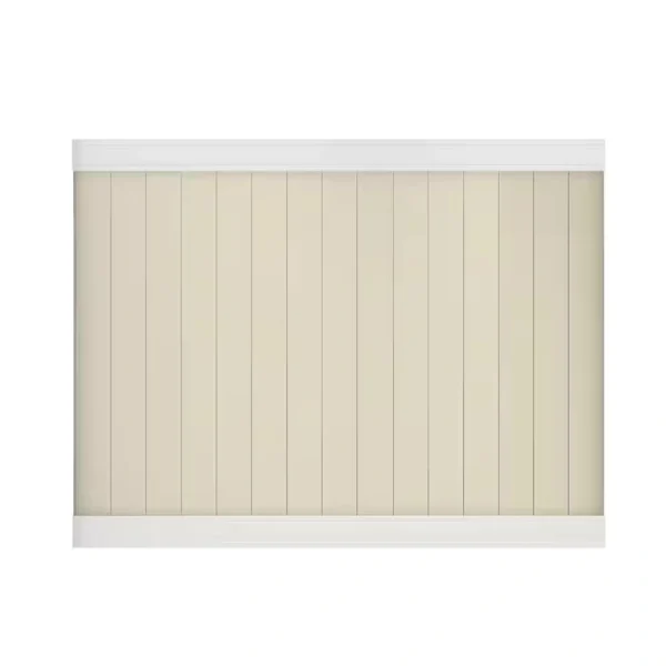 Veranda Pro-Series 6 ft. H x 8 ft. W White/Tan Vinyl Woodbridge Privacy Unassembled Fence Panel