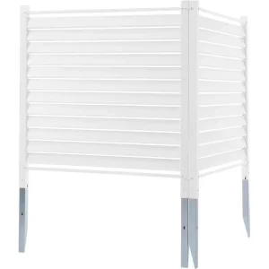VEVOR 48 in. W x 48 in. H Vinyl Privacy Fence Panels Air Conditioner Fence Outdoor Privacy Screen Kit Louvered Panels 2 Panels