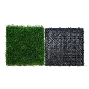 VEVOR Artificial Grass Tiles Turf Deck Set 12 in. x 12 in. Synthetic Fake Grass Artificial Grass Interlocking Tiles (18 Pack)