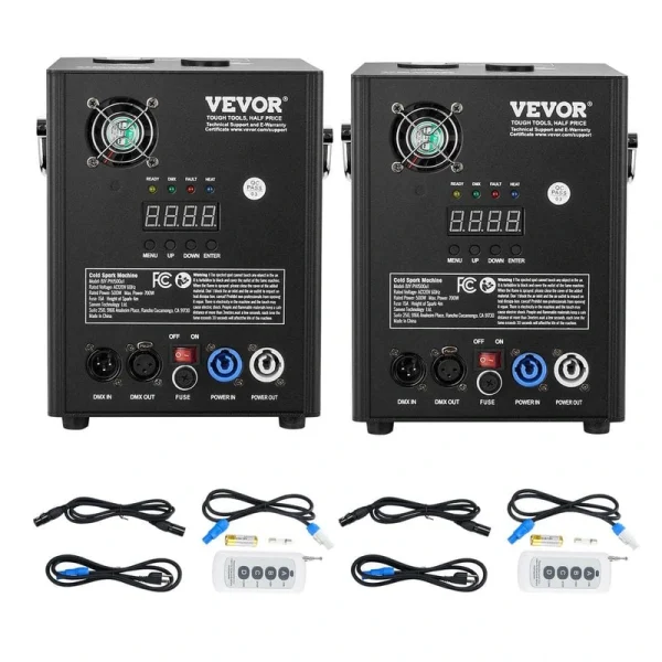 VEVOR Cold Spark Firework Machine x2 500 W 6.6-13 ft. Stage DJ Wedding Event Party