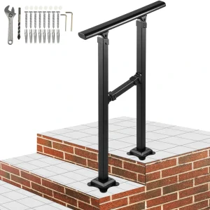 VEVOR Double column handrail 2.17-ft x 33-in Wrought Iron Metal Deck Stair Rail Kit