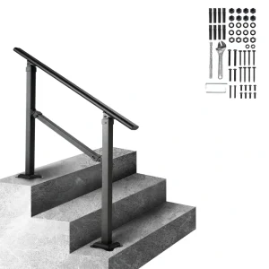 VEVOR Double column handrail 3.37-ft x 35.82-in Carbon Steel Deck Stair Rail Kit