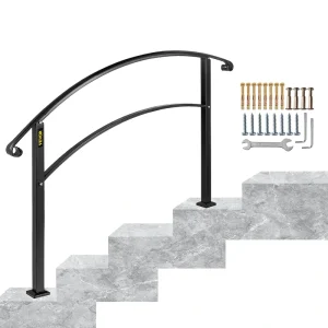 VEVOR Handrails Stair Railing 3-ft x 42-in Black Steel Deck Stair Rail Kit