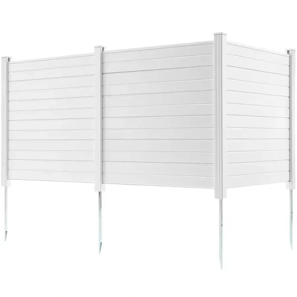 VEVOR Outdoor Privacy Screens 50 in. W x 50 in. H Air Conditioner Fence Pool Equipment Vinyl Privacy Fence 3-Panels