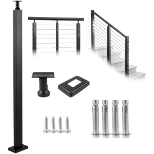 VEVOR railing post 3.5-ft x 1.97-in Stainless Steel Deck Stair Rail Kit T726915782