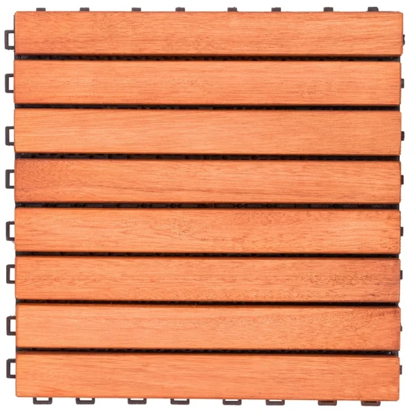VIFAH 12-in W x 12-in L x 1-in T Interlocking Vinyl/Plastic Gym Floor Tile (10-sq ft) (10-Pack)