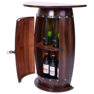 Vintiquewise 5-Bottle Brown Wood Stackable Wine Cabinet