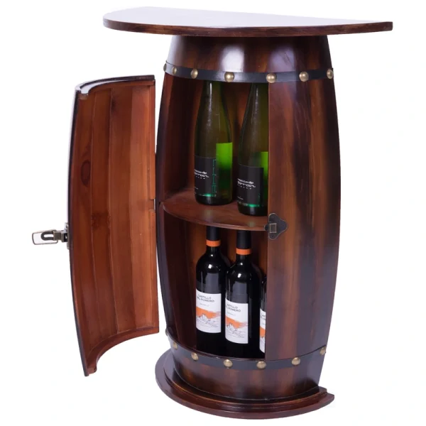 Vintiquewise 5-Bottle Brown Wood Stackable Wine Cabinet