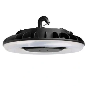 Viribright 11.42 in. 175-Watt Equivalent Integrated LED Dimmable Black Economy UFO High Bay Light 4000K