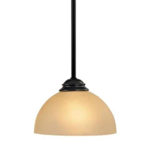 Volume International Bernice Antique Bronze Transitional Tinted Glass Dome Pendant Light