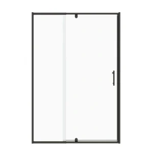 waterpar 38 in. to 42 in. W x 71 in. H Framed Pivot Shower Door in Black with Clear Glass